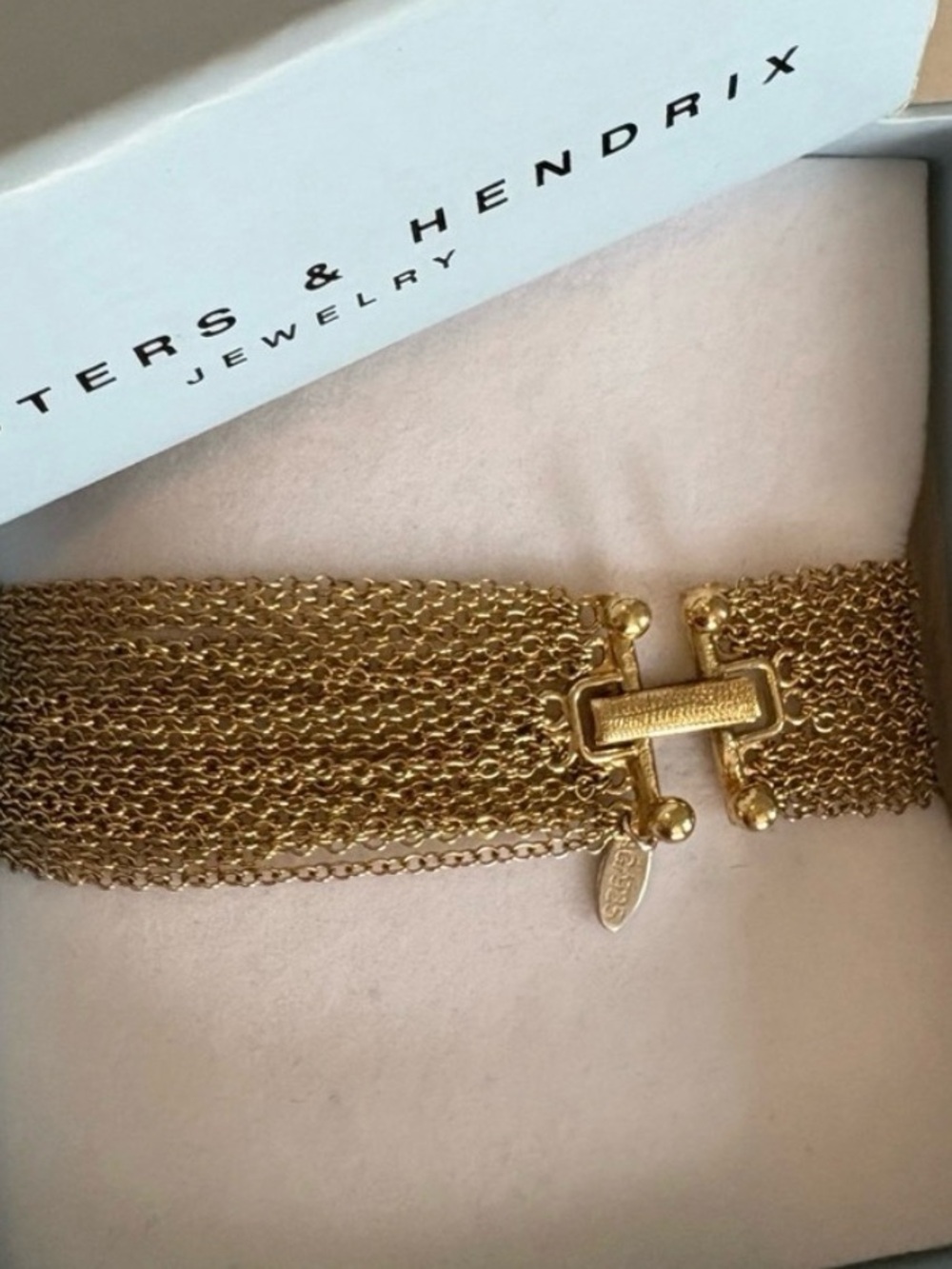 Wouters & Hendrix Multi-Strand Bar Clasp Bracelet- 18K Gold Plated Silver